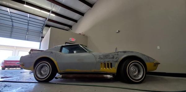 Before: classic car, primer to white
