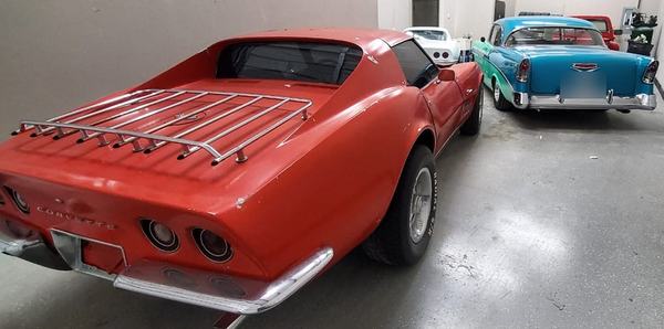Before: classic car, red to silver